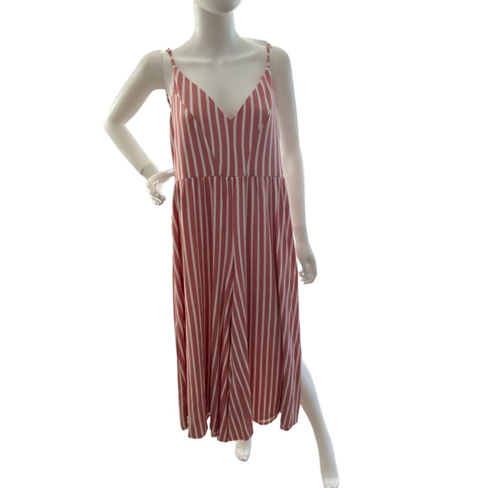 NWT Poof! Pink and White Striped Jumpsuit - Length 44 inches